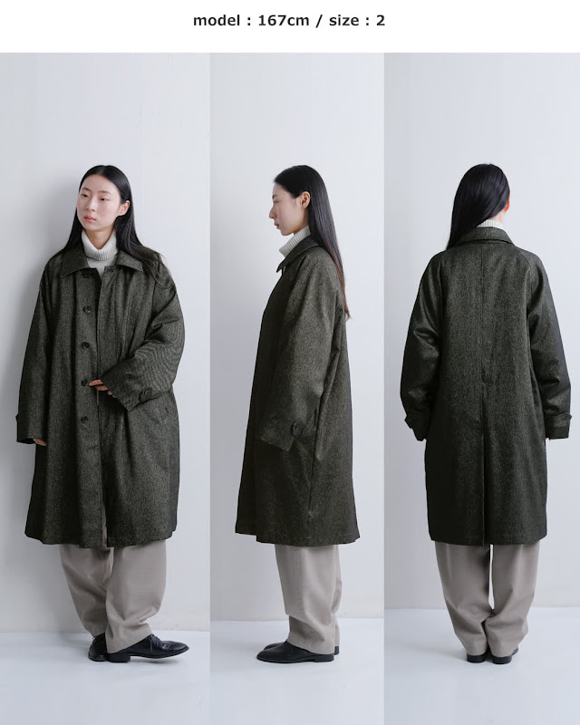 miffew ミフュー ツイード シングルスリーブ ダウンコート TWEED