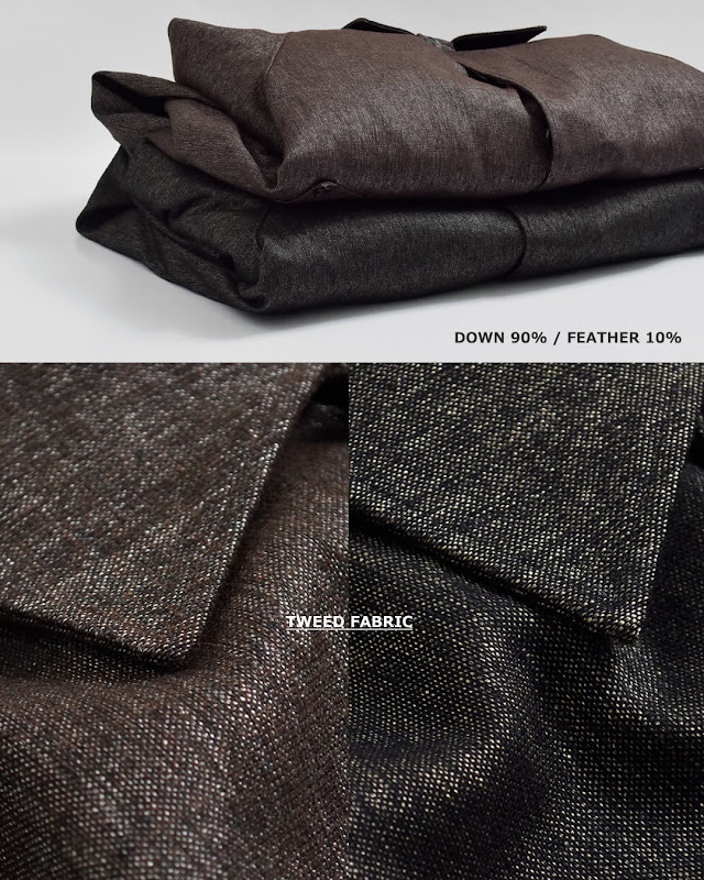 miffew ミフュー ツイード シングルスリーブ ダウンコート TWEED