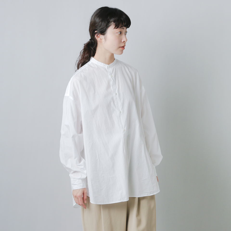 graphpaper グラフペーパー Broad L/S Oversized Band Collar Shirt