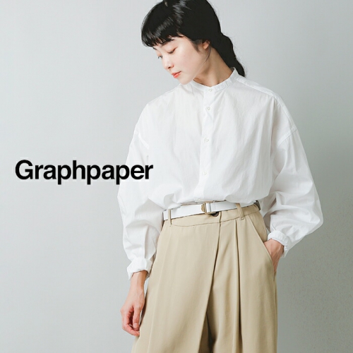 graphpaper グラフペーパー Broad L/S Oversized Band Collar Shirt
