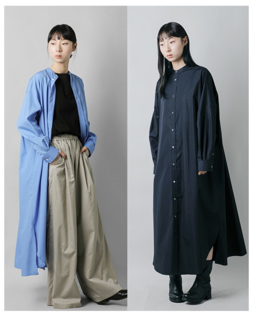 graphpaper グラフペーパー コットン バンドカラー シャツワンピース