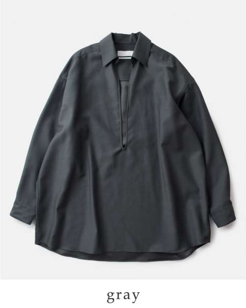 graphpaper グラフペーパー ウール スキッパー シャツ “Wool Cupro Skipper Shirt” gu241-50075-ms  | iroma..aranciato