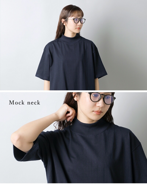 graphpaper グラフペーパー コットン ショートスリーブ モックネック Tシャツ “S/S Mock Neck Tee”  gu241-70108b-yo | iroma..aranciato