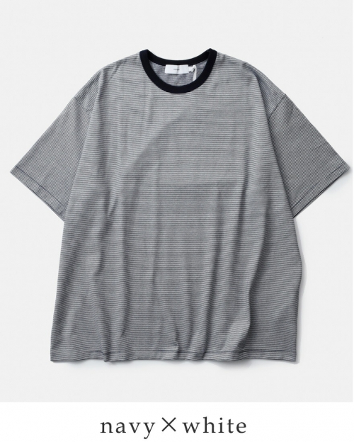 graphpaper グラフペーパー コットン ボーダー ショートスリーブ Tシャツ “Narrow Border S/S Tee”  gu241-70116b-ms | iroma..aranciato