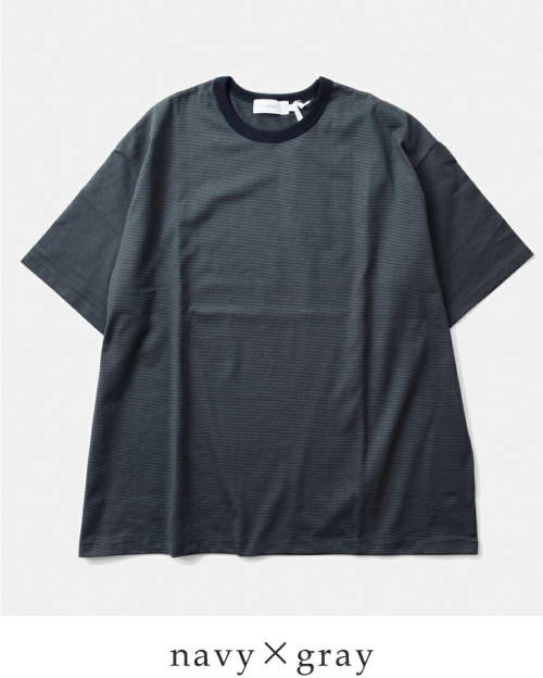 graphpaper グラフペーパー コットン ボーダー ショートスリーブ Tシャツ “Narrow Border S/S Tee”  gu241-70116b-ms | iroma..aranciato