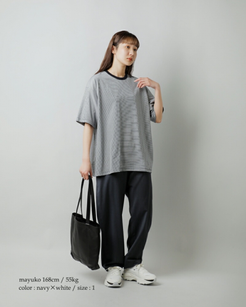 graphpaper グラフペーパー コットン ボーダー ショートスリーブ Tシャツ “Narrow Border S/S Tee”  gu241-70116b-ms | iroma..aranciato