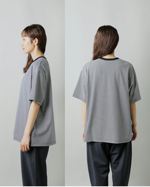 graphpaper グラフペーパー コットン ボーダー ショートスリーブ Tシャツ “Narrow Border S/S Tee”  gu241-70116b-ms | iroma..aranciato