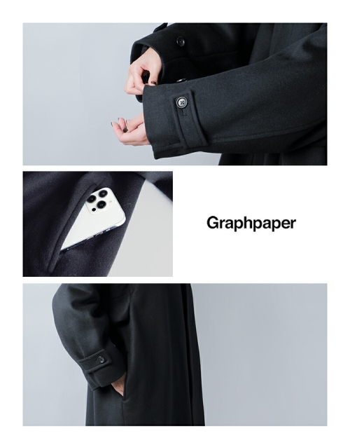 graphpaper グラフペーパー ライトメルトン オーバーサイズ ロング