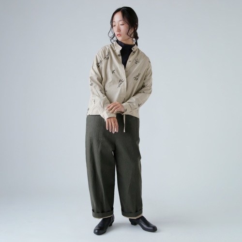 アトリエナルセ　harappaブラウス atelier naruse アトリエナルセ コットン ギャザーブラウス h02083