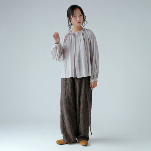 atelier naruse アトリエナルセ コットン ギャザーブラウス h02083