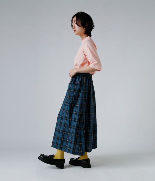 atelier naruse アトリエナルセ リネン タータンチェック カットイン