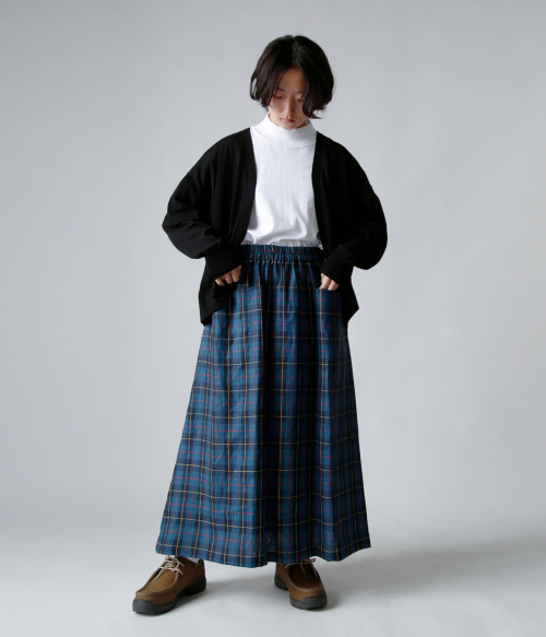 atelier naruse アトリエナルセ リネン タータンチェック カットイン