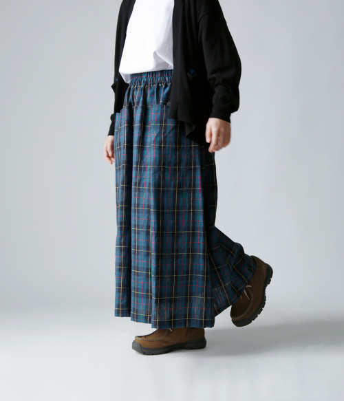 atelier naruse アトリエナルセ リネン タータンチェック カットイン