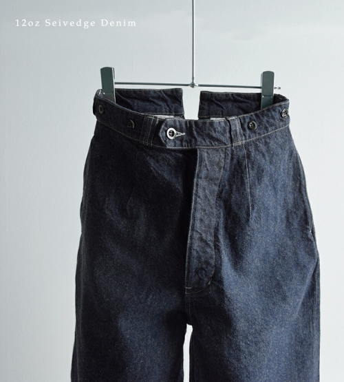 LENO リノ 12oz セルヴィッジ デニム バックル バック トラウザー