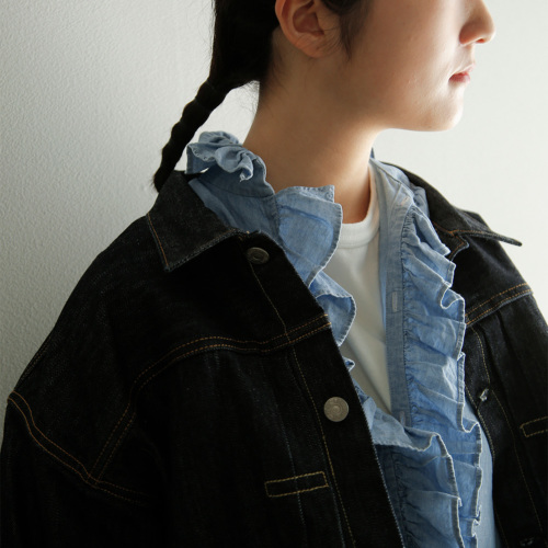 TOUJOURS トゥジュー フェード加工コットンシャンブレー シャツ