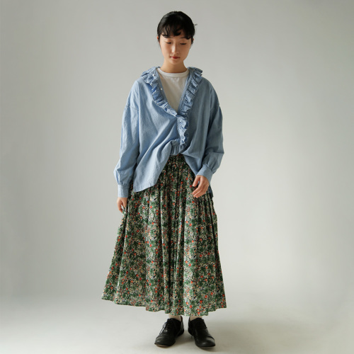 TOUJOURS トゥジュー フェード加工コットンシャンブレー シャツ TOUJOURS トゥジュー フェード加工コットンシャンブレー シャツ
