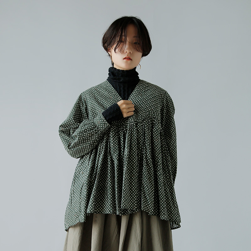 メゾンドソイル☆COTTON LINEN ワイド ピンタック ブラウス☆２ メゾンドソイル☆COTTON LINEN ワイド ピンタック ブラウス☆2