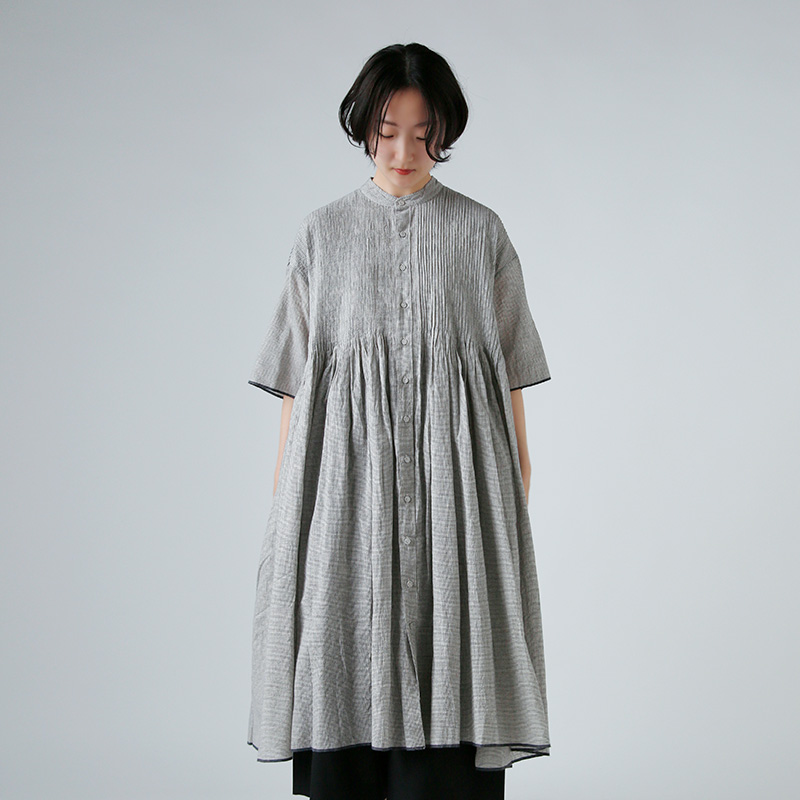 maison de soil メゾンドソイル　コットン刺繍　バンドカラーシャツ maisondesoil,メゾンドソイル,khadi,インドカディ,カディー