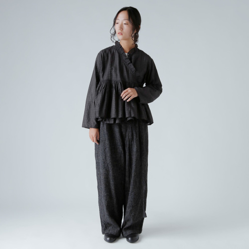 メゾンドソイル maison de soil カシュクールブラウス maison de soil メゾン ド ソイル ハンドウーブン コットン