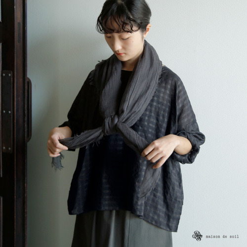 maison de soil メゾン ド ソイル コットンシルク チェック ドロップ