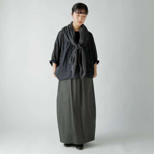 maison de soil 袖&amp;裾レース・スモックシャツ ひいな maison de soil メゾン ド ソイル コットンシルク チェック ドロップ
