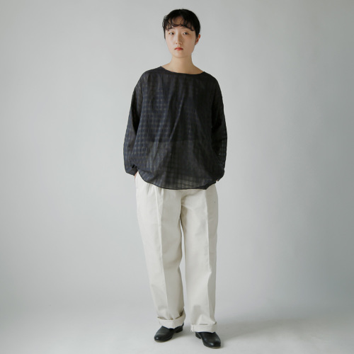 maison de soil メゾン ド ソイル コットンシルク チェック ドロップ