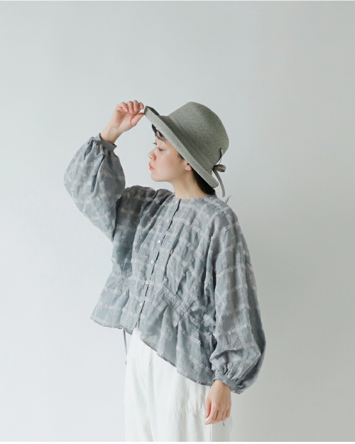【未使用タグ付き】siiwa　ラミーカシュクールブラウス　グリーン　長袖　薄手 未使用タグ付き】siiwa ラミーカシュクールブラウス グリーン