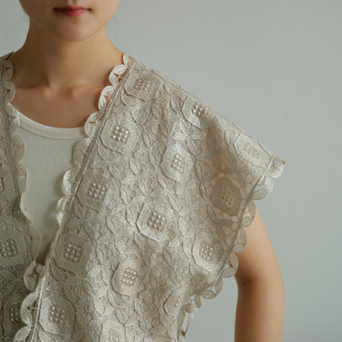 kijinokanosei キジノカノウセイ リネン 刺繍 べスト 庭園 teien
