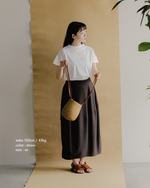 Kamaro'an カマロアン レザーハンドル 2way 巾着 ショルダー カゴ
