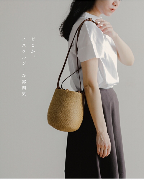 Kamaro'an カマロアン レザーハンドル 2way 巾着 ショルダー