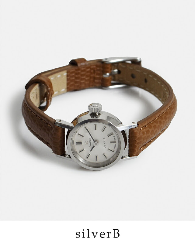 OMEGA オメガ カウレザー 型押しベルト ステンレス ヴィンテージ