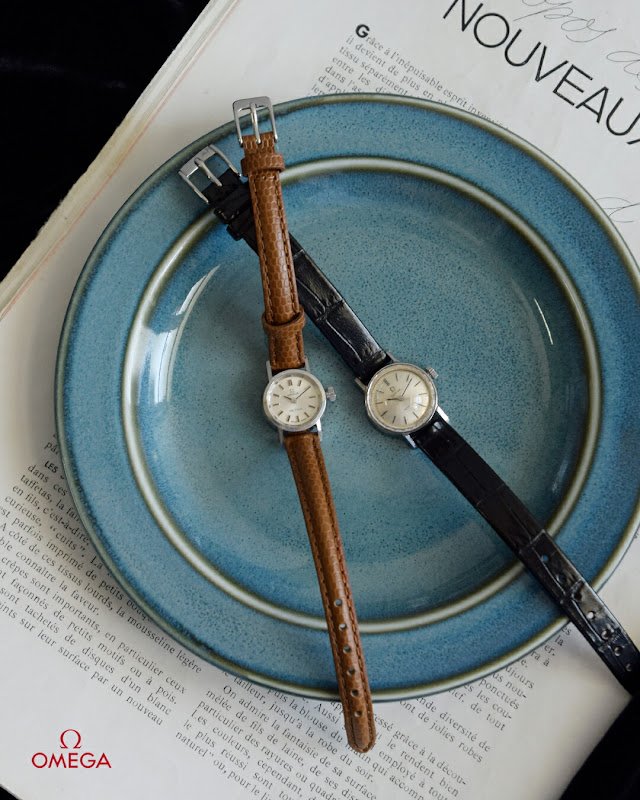 OMEGA オメガ カウレザー 型押しベルト ステンレス ヴィンテージ