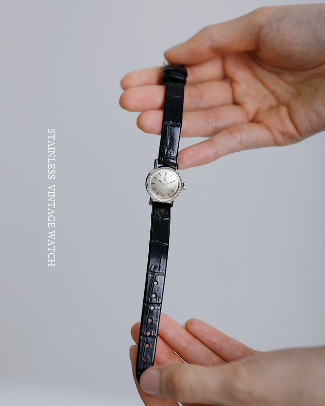 OMEGA オメガ カウレザー 型押しベルト ステンレス ヴィンテージ