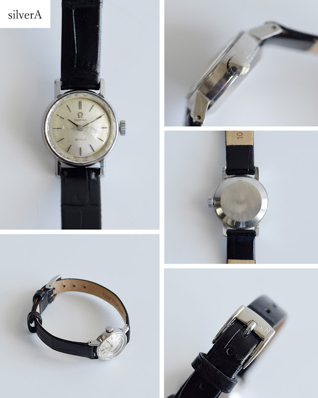 OMEGA オメガ カウレザー 型押しベルト ステンレス ヴィンテージ