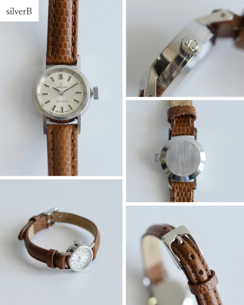 OMEGA オメガ カウレザー 型押しベルト ステンレス ヴィンテージ