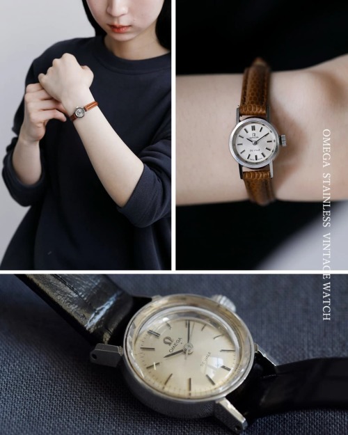 OMEGA オメガ カウレザー 型押しベルト ステンレス ヴィンテージ