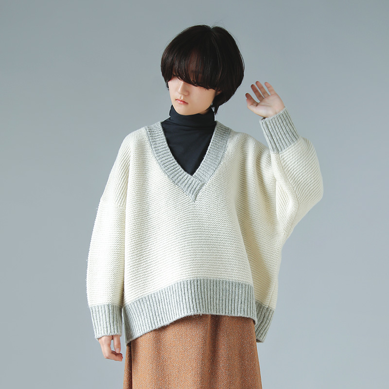 atelier naruse アトリエナルセ ウール Vネック ニット プルオーバー