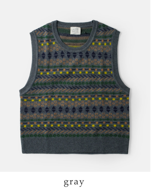 atelier naruse アトリエナルセ ダブル ジャガード ウール ニット