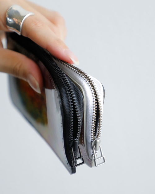 macromauroのpakarick 15000円 3/27まで macromauro マクロマウロ L字型 ジップ ペイント パース “L-PURSE” l