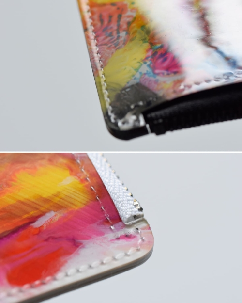 macromauroのpakarick 15000円 3/27まで macromauro マクロマウロ L字型 ジップ ペイント パース “L-PURSE” l