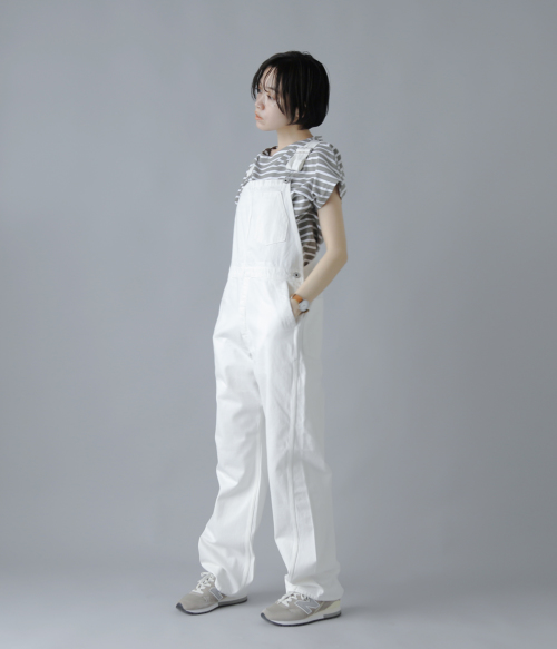 【完売品】LENO&CO デニム　オーバーオール　オールシーズン　21SS 白 LENO(リノ)セルヴィッチデニムオーバーオール leno-pt005w