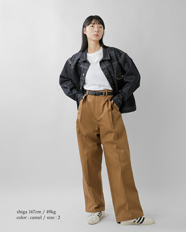 LENO リノ コットン ワンタック チノパンツ ONE FOWRAD PLEATS CHINO