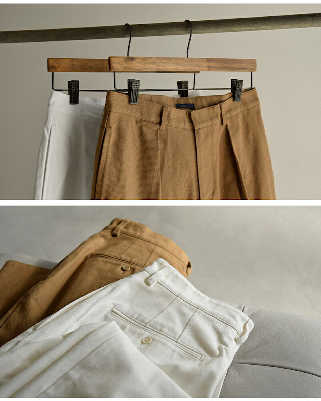 LENO リノ コットン ワンタック チノパンツ ONE FOWRAD PLEATS CHINO
