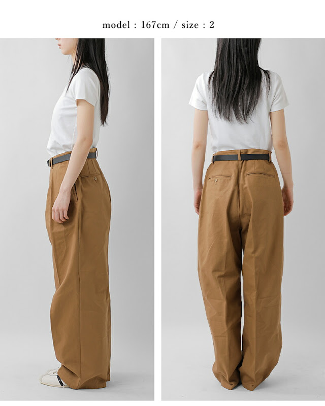 LENO リノ コットン ワンタック チノパンツ ONE FOWRAD PLEATS CHINO