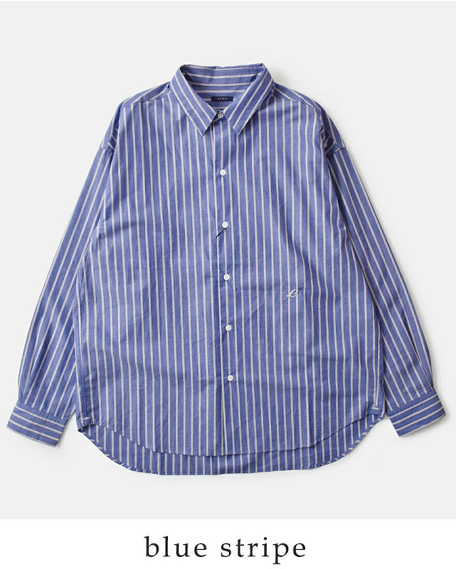 LENO リノ オーガニックコットンストライプ レギュラーカラーシャツ