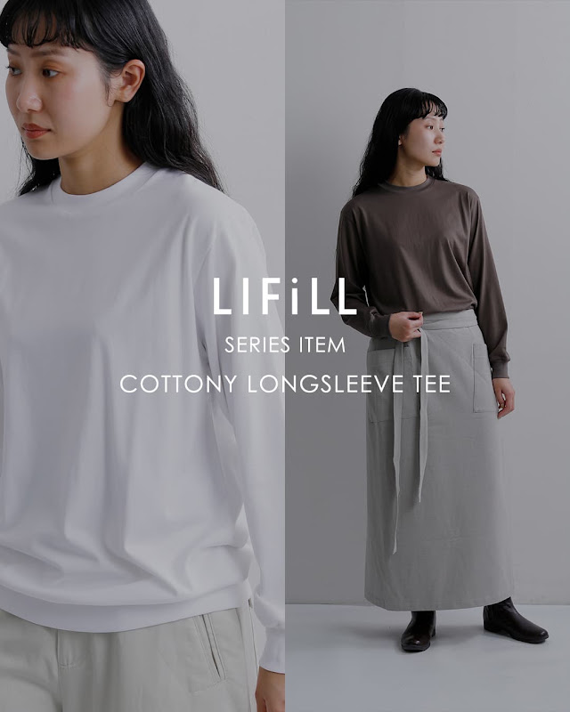 ぷくぴこ　本体、レフィル LIFiLL リフィル コットニー 天竺 モックネック ロングスリーブ T
