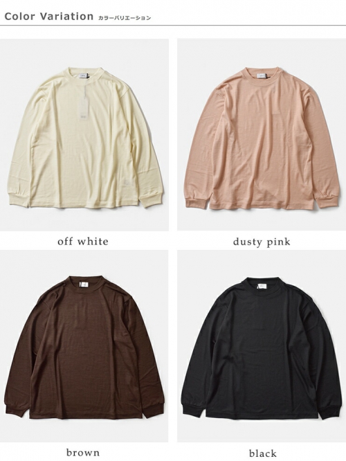 ЦП в ЛС LIFiLL リフィル SUPER140'S ウール ロングスリーブ Tシャツ “WOOLISH LONGSLEEVE TEE” lf021-07-ms