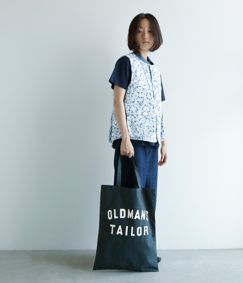 R & D.M.Co- オールドマンズテーラー コットン ロゴプリント チェック トートバッグ “OMT PRINT TOTE BAG” m1182  | iroma..aranciato