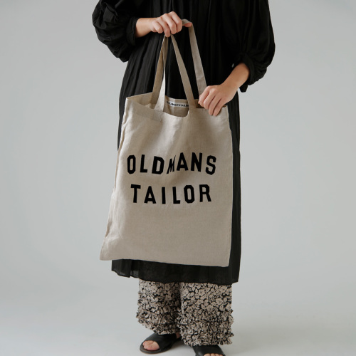 R & D.M.Co- オールドマンズテーラー フロッキー ロゴプリント リネン