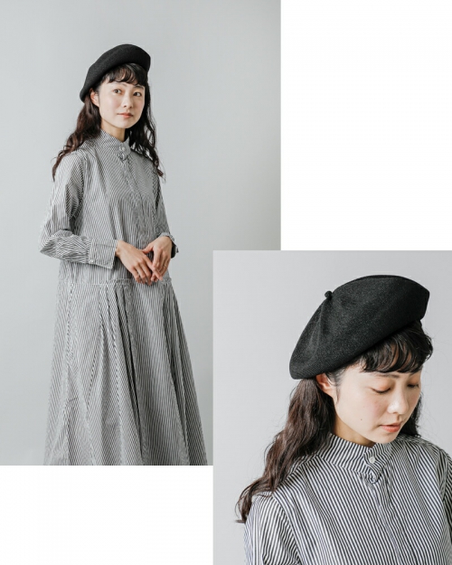 mature ha. マチュアーハ トップ ギャザー ビッグ シルク ベレー帽 “beret top gather big silk”  msk-2001-fn | iroma..aranciato